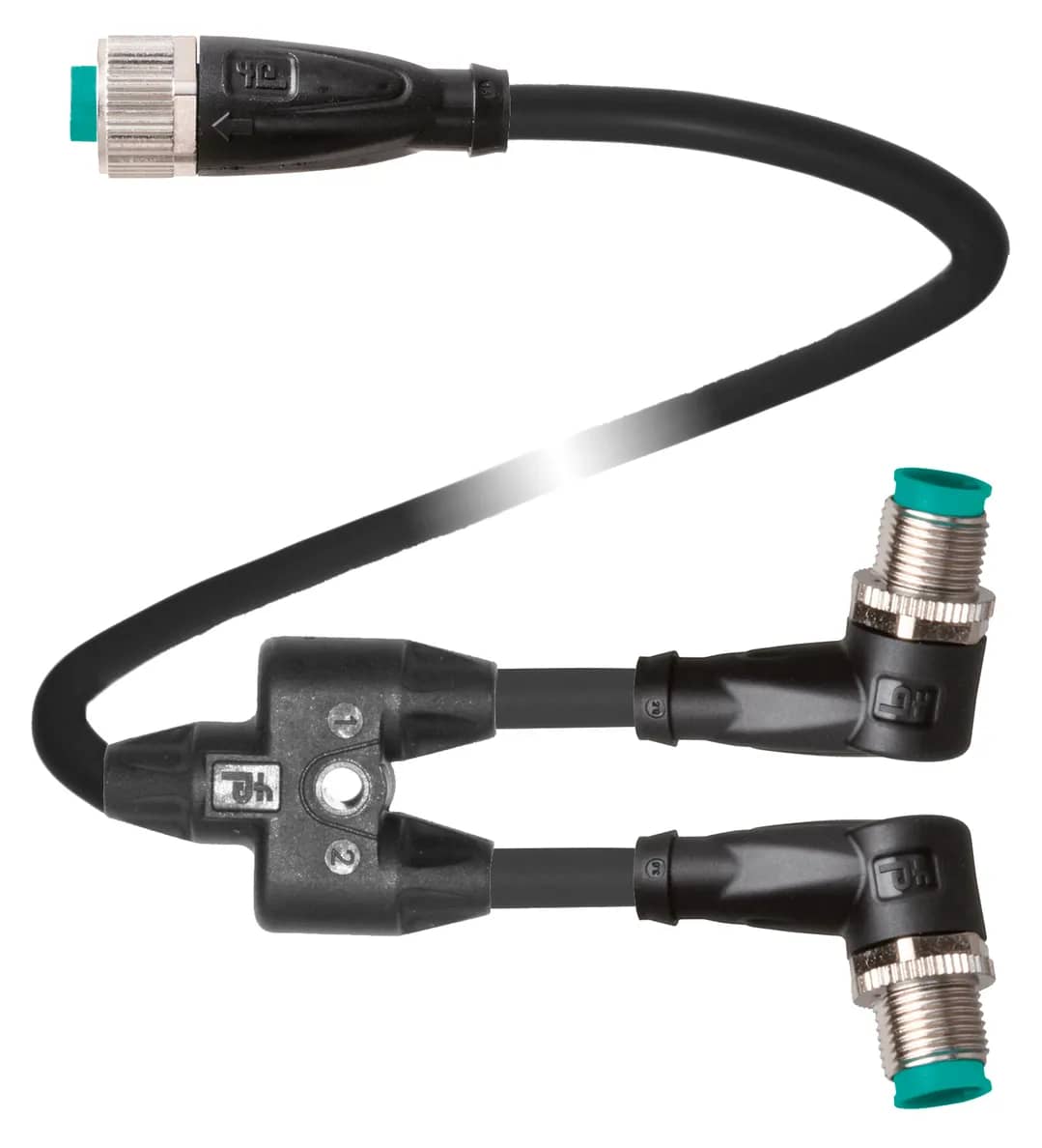 Kabel V1S-W-1,5M-PUR-U-T-0,5M-V1-G-Y