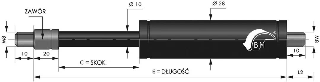Sprężyna ST T28 400 350N V